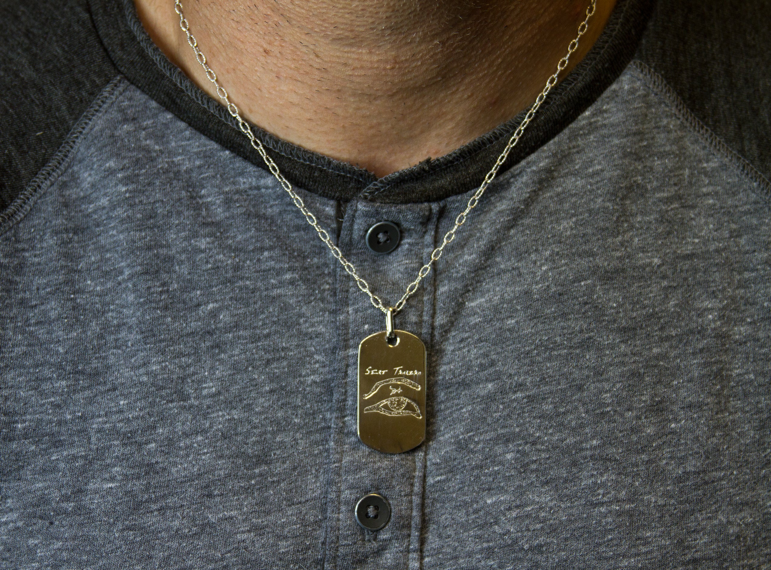 Elect The Dead - "Dog Tag" - Pure Silver Pendant Dipped In 18K White Gold w/Autographed Jewelry Box - Image 4