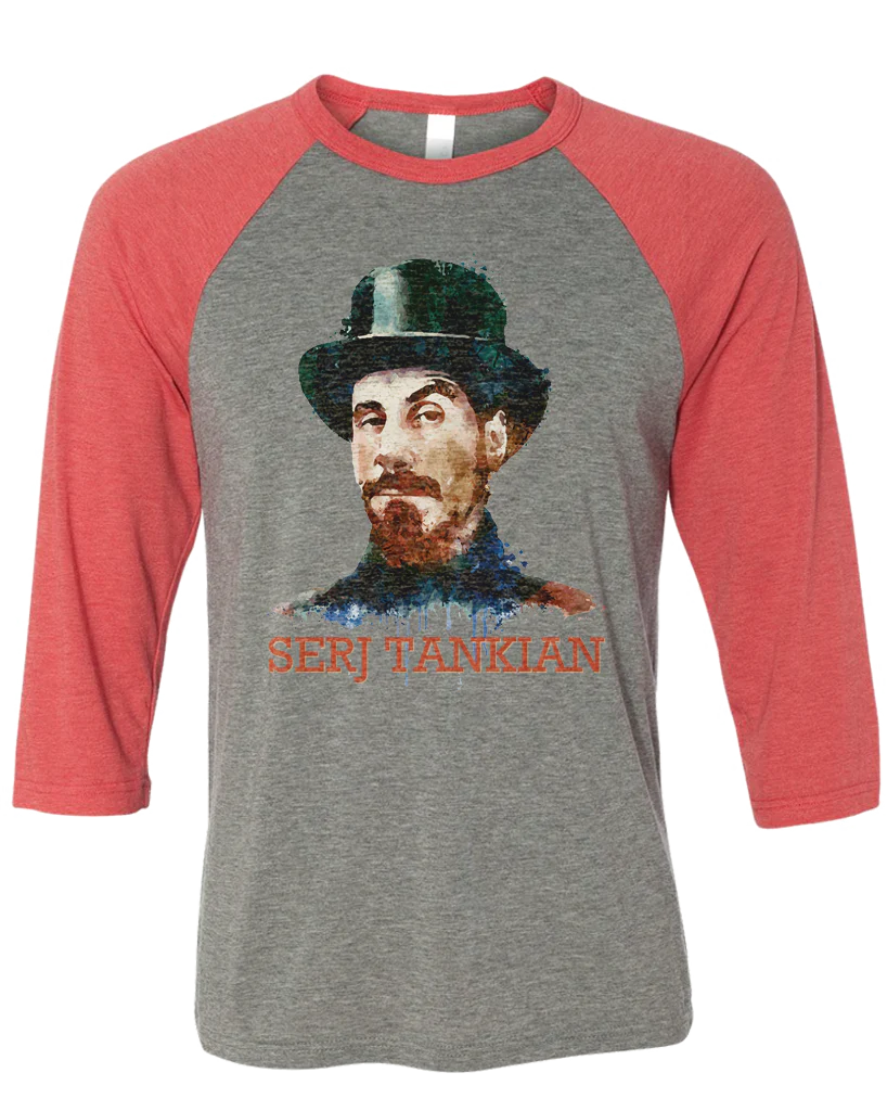 Men's | Watercolor Portrait | 3/4 Sleeve Baseball Tee - Image 3